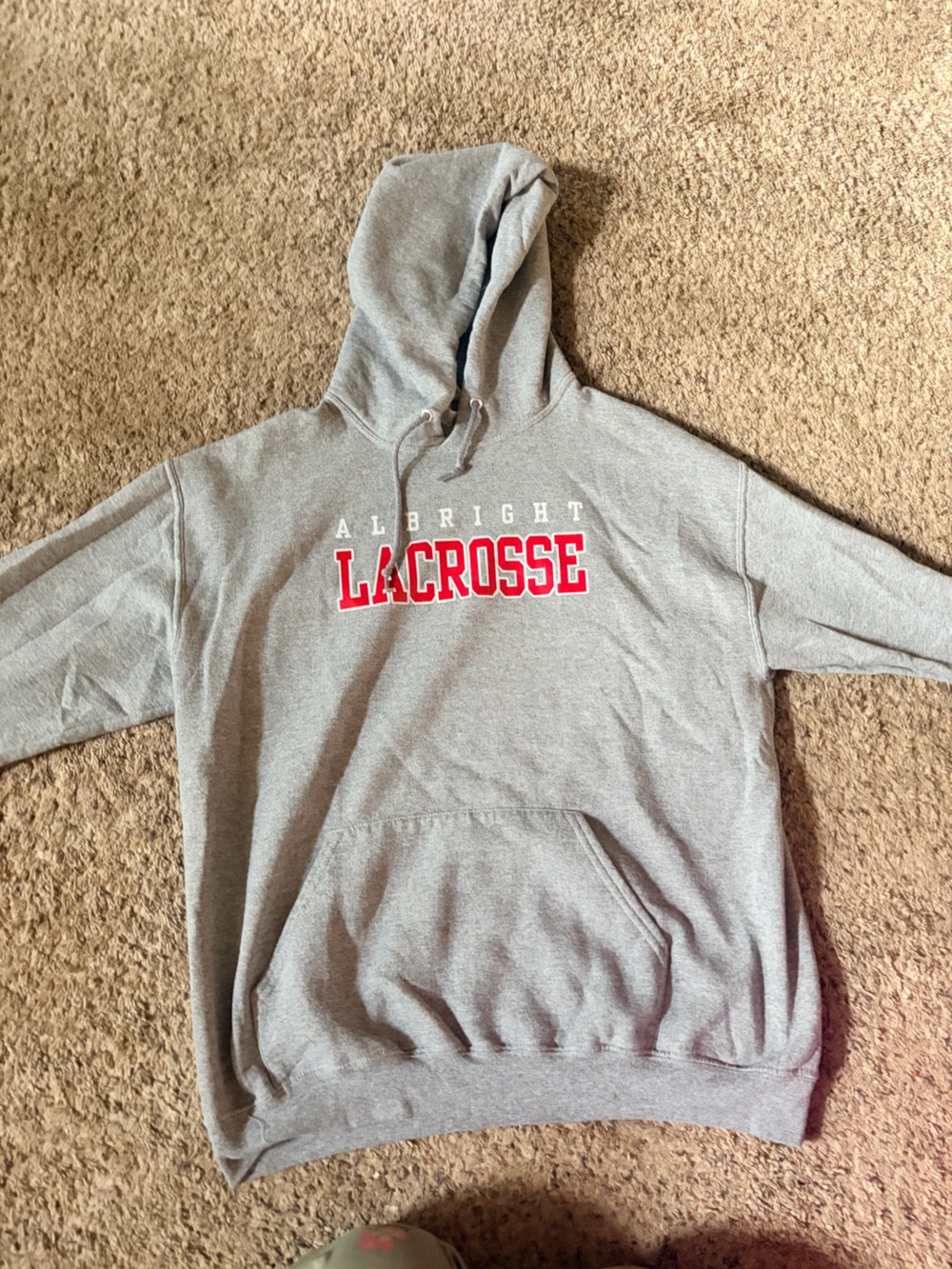 Albright College Lions Lacrosse Hoodie Jerzees [Large] Excellent Condition